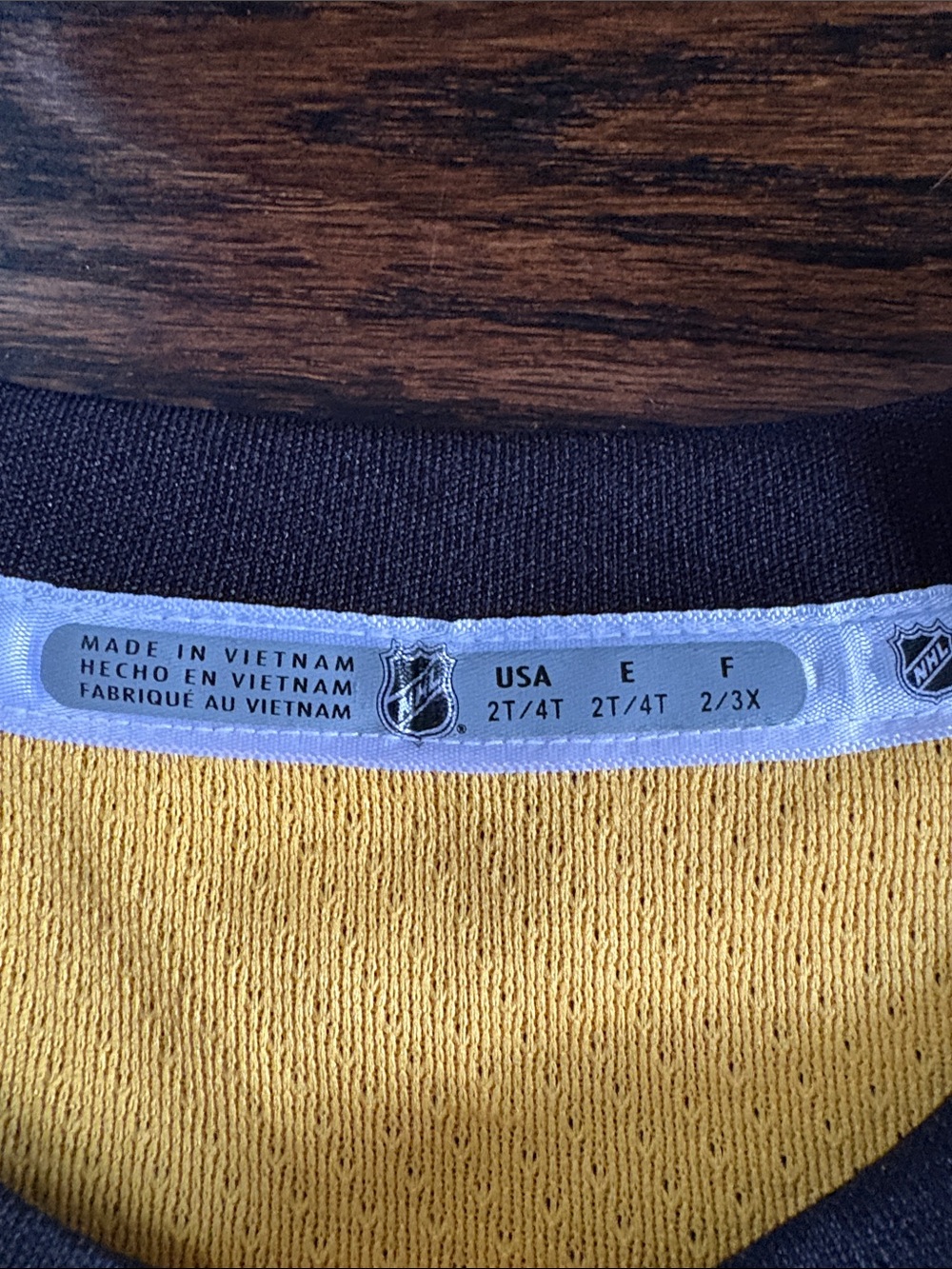 NHL Boston Bruins Kids Black & Yellow Hockey Jersey - Picture 4 of 6